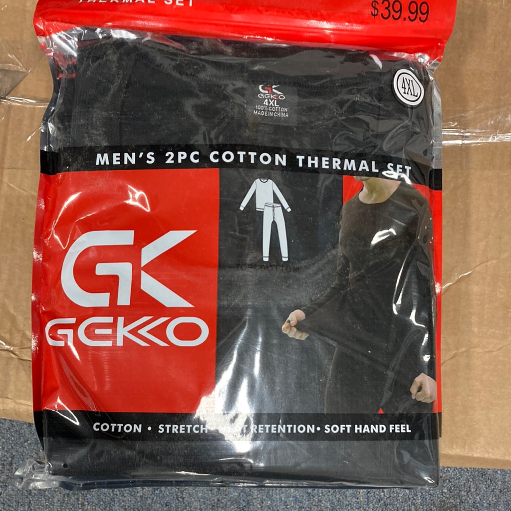 Long Johns Set 4 XLarge Black Brand New 100 Cotton Retail 3999
